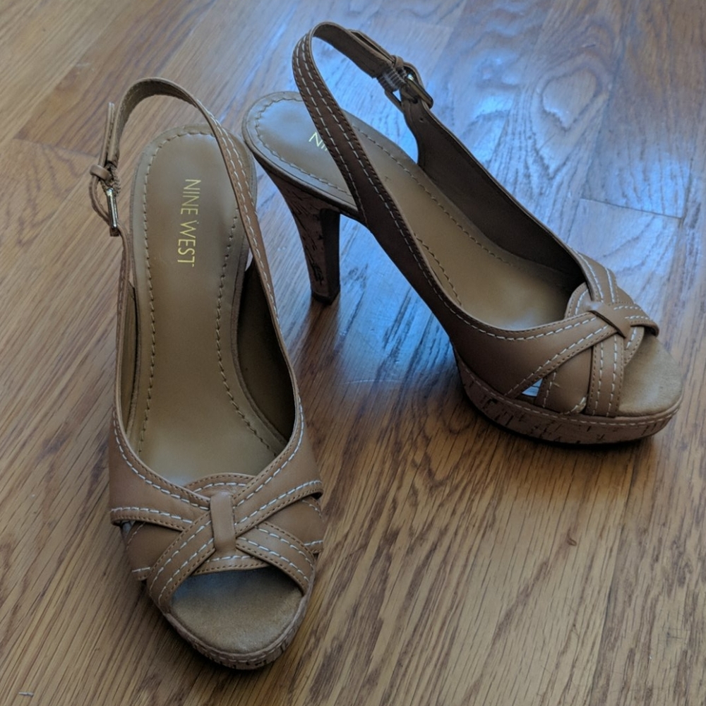 Nine West tan heels